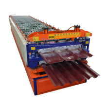 Imported hydraulic parts brand roof panel step tile double layer steel roof and wall sheet roll forming machine